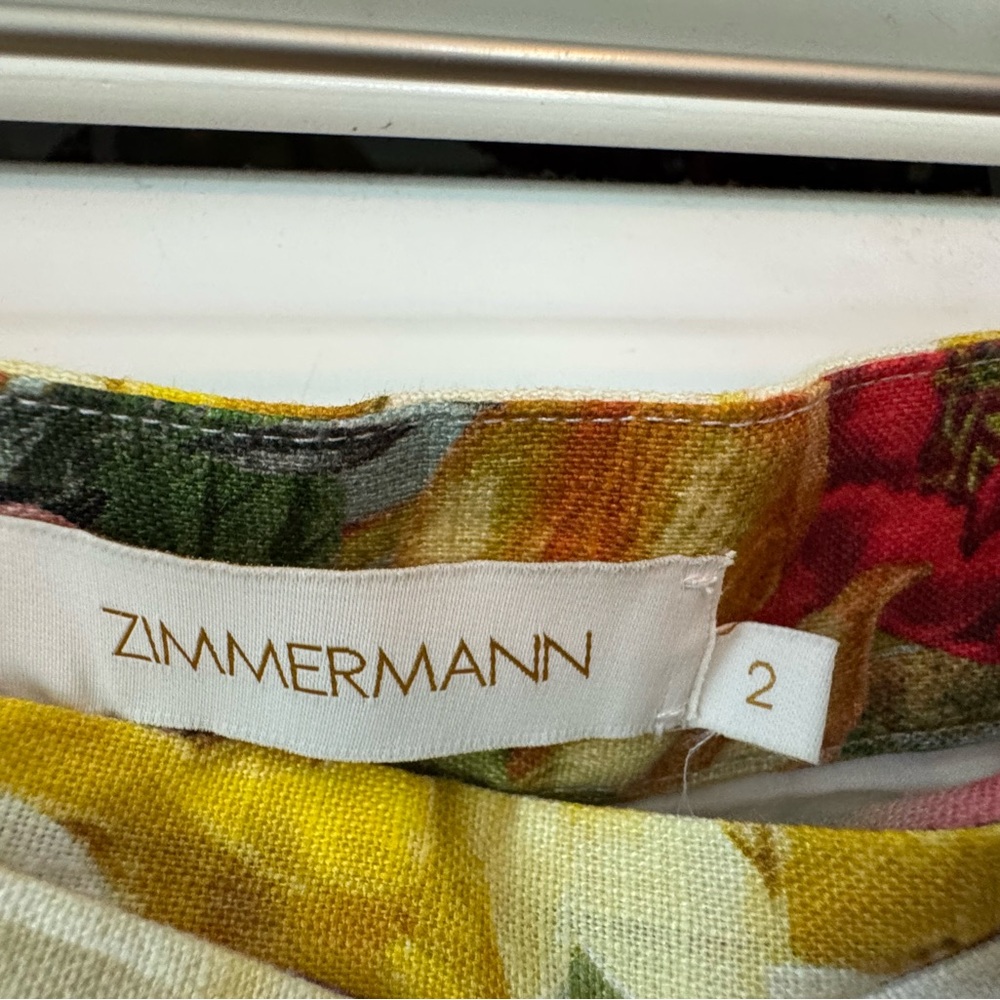 Zimmermann Wonderland Wrap Skirt In Spliced Stripe Floral M - Picture 4 of 4